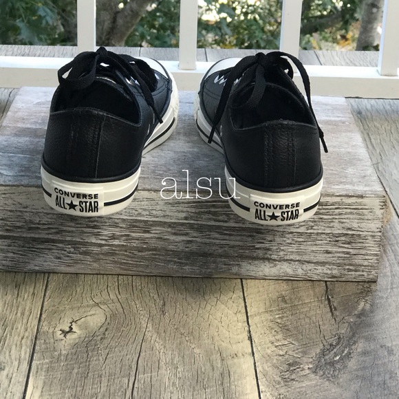 NWT Converse Ctas Ox Leather Black Egret W AUTHENT - Picture 4 of 8